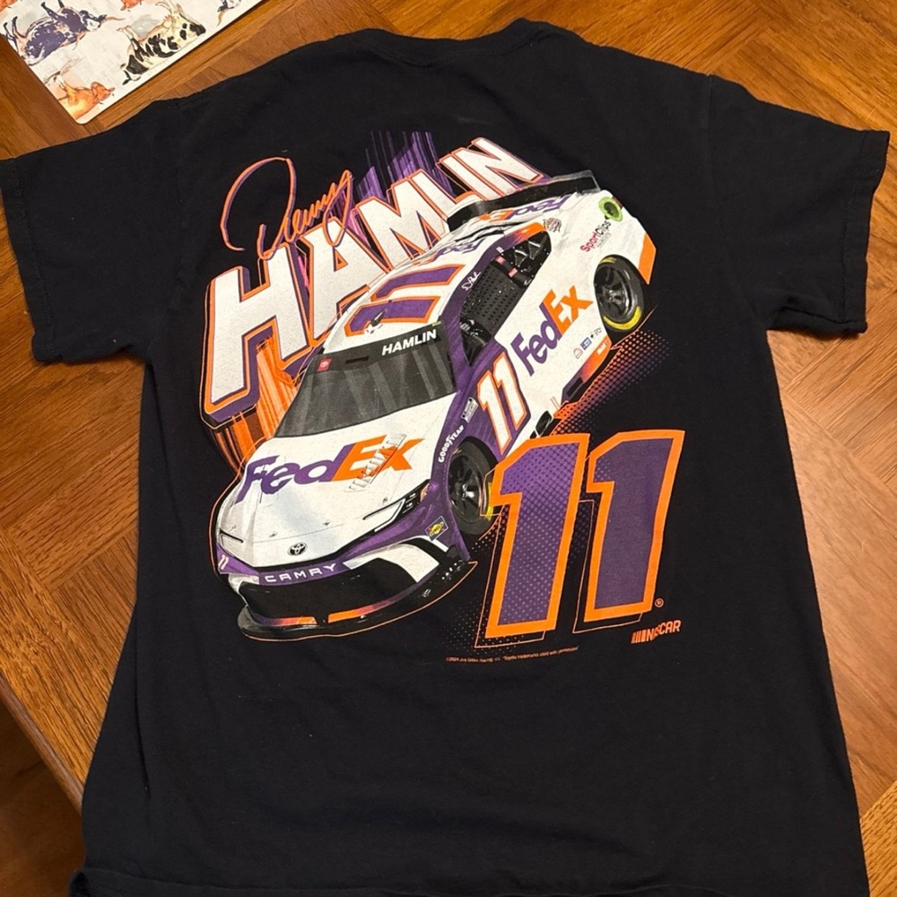 Nascar Black Tee with Purple and Orange Accents